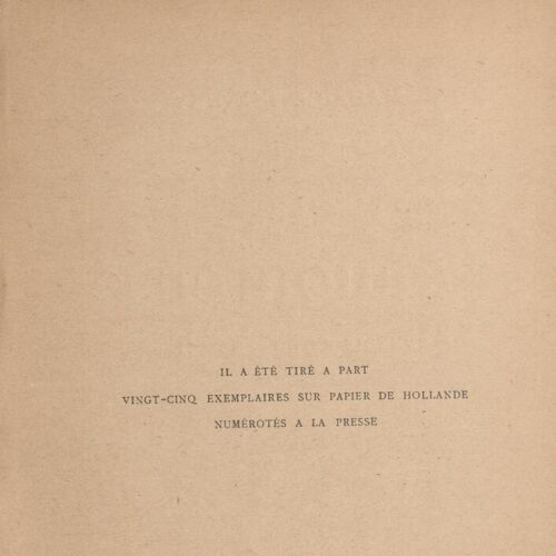 19 x 12 cm; 8 s.p. + 226 p. + 4 s.p., l. 1 bookplate CPC on recto, l. 2 half-title page with details of a theatrical play 